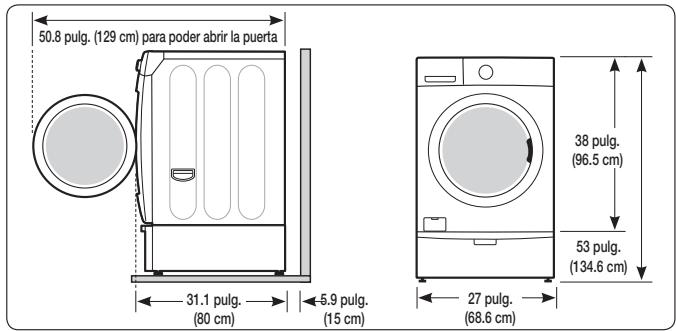 SAMSUNG WF364BVBGWR/A2 - DEJE UN ESPACIO LIBRE MÍNIMO CUANDO INSTALE EL ELECTRODOMÉSTICO EN UN GABINETE O EN UN HUECO: - 4