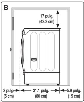 SAMSUNG WF364BVBGWR/A2 - DEJE UN ESPACIO LIBRE MÍNIMO CUANDO INSTALE EL ELECTRODOMÉSTICO EN UN GABINETE O EN UN HUECO: - 2