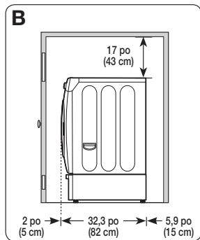 SAMSUNG WF393BTPARA - DÉGAGEMENTS MINIMAUX POUR INSTALLATION ENCASTRÈE : - 2
