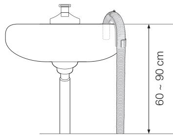 SAMSUNG WF1804WSV - Raccordement du tuyau de vidange - 2