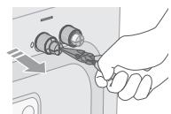 SAMSUNG WW90J6410CW - Nettoyage du filtre d'arrivée d'eau - 1