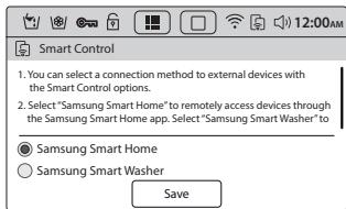 SAMSUNG WW9000 - Tap the Setup icon, and select Smart Control under the Network menu. - 3