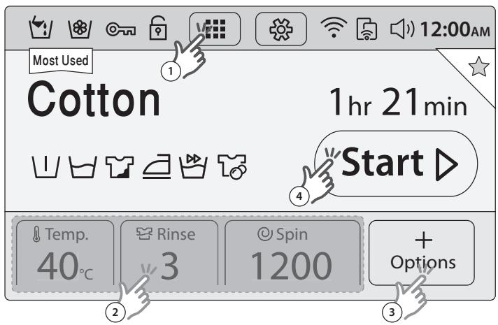 SAMSUNG WW9000 - Simple steps to start - 1