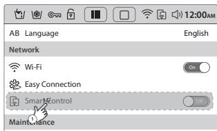SAMSUNG WW9000 - Tap the Setup icon, and select Smart Control under the Network menu. - 2