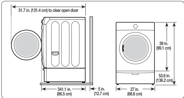 SAMSUNG DV405ETPASU - installing your dryer - 1