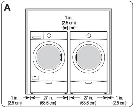 SAMSUNG DV405ETPASU - MINIMUM CLEARANCES FOR COLOSET AND ALCOVE INSTALLATIONS: - 1