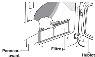 SAMSUNG DV456EWHDSU - Nettoyage du filtre à peluches - 2