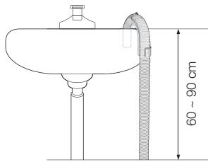 SAMSUNG ECO BUBBLE WD 0804 W8E - Raccordement du tuyau de vidange - 2