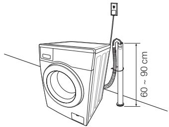 SAMSUNG ECO BUBBLE WD 0804 W8E - Raccordement du tuyau de vidange - 3