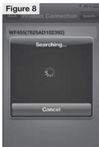 Figure 8 Back Product Connection Search WF455(7625AD102392) Searching... Cancel