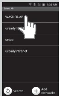 Select AP WASHER-AP ureadymn setup ureadyintranet Search Add Networks