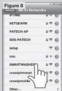 Figure 8 Settings Wi-Fi Networks IP/TIME NETGEARN PATECH-AP SDS-PATECH setup sic SMARTWASHER ureadyintranet ureadymobile Other...