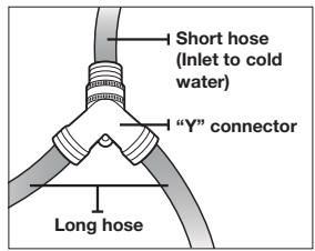 Short hose (Inlet to cold water) "Y" connector Long hose