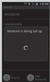 WASHER-AP ureadymobile Network is being set up.