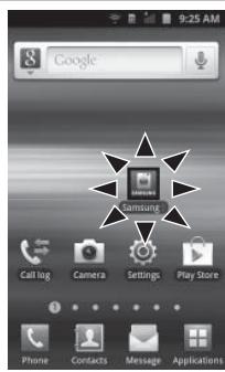 Google Samsung Call log Camera Settings Play Store Phone Contacts Message Applications