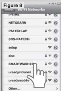 Figure 8 Settings: Wi-Fi Networks IPTIME NETGEARN PATECH-AP SDS-PATECH setup sisc SMARTWASHER ureadyintranet ureadymobile Other...