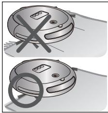 SAMSUNG SR8730 NAVIBOT LIGHT - Pour les tapis munis de longues franges, repliez ces dernières sous le tapis. - 1