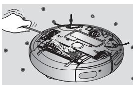SAMSUNG SR8825 NAVIBOT - HET RIJWIEL REINIGEN - 3