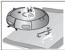 SAMSUNG SR8825 NAVIBOT - De robotstofzuiger mag nicht op/DDke vloerkleden worden gebruikt. - 1