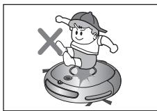 SAMSUNG SR8825 NAVIBOT - Zorg dat kinderen nicht op de robotstofzuiger stappen of erop gaan zitten. - 1