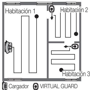 SAMSUNG SR8846 NAVIBOT - Instale la VIRTUAL GUARD en la entrada de la habitación que se desea limpiar. - 2