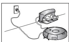 SAMSUNG SR8849 NAVIBOT - Bij hetplaatsen van het oplaadstation moet u ervoor zorgen dat het netsnoer Niet open enbloot op de vloer ligt. - 1