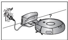 SAMSUNG SR8875 NAVIBOT SILENCIO - Ao instalar o carregador, não deixe o cabo eléctrico esticado no chão. - 2