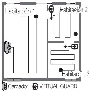 SAMSUNG SR8875 NAVIBOT SILENCIO - Instale la VIRTUAL GUARD en la entrada de la habitación que se desea limpiar. - 2