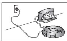 SAMSUNG SR8895 NAVIBOT SILENCIO - Bij hetplaatsen van het oplaadstation moet u ervoor zorgen dat het netsnoer Niet open enbloot op de vloer ligt. - 1