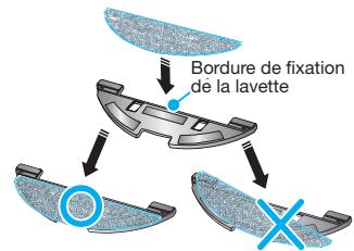 SAMSUNG SR8895 NAVIBOT SILENCIO - Fixez la lavette sur l'attache Velcro du support. - 1