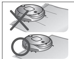 SAMSUNG SR8895 NAVIBOT SILENCIO - Para limpiar alfombras con grandes borlas, pliegue estas bajo de la alfombra. - 1