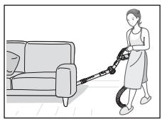 SAMSUNG SR8950 NAVIBOT, SR8950, VCR8950L3B - Le robot aspirateur ne peut pas nettoyer entièrement les endroits qu'il ne peut pas atteindre (ex.: coins, espace entre un canapé et un mur). - 1