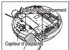 SAMSUNG SR8950 NAVIBOT, SR8950, VCR8950L3B - Retirez régulièrement toutes les substances étrangères qui se sont accumulées sur les capteurs d'obstacles et d'escarpement. - 1