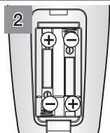 SAMSUNG SR8950 NAVIBOT, SR8950, VCR8950L3B - Instalar as pilhas do commando à distência - 2