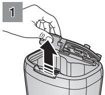 SAMSUNG SR8950 NAVIBOT, SR8950, VCR8950L3B - De batterijnenplaatsen - 1
