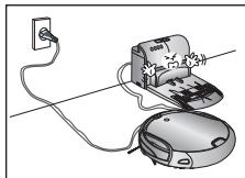 SAMSUNG SR8980 NAVIBOT - Au moment d'installer la station de recharge, ne laissez pas le cordon d'alimentation traîner sur le sol. - 1