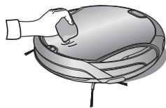 SAMSUNG SR8980 NAVIBOT - Vous devez éteindre le bouton de mise sous tension situé sous l'unité principale avant de nettoyer le robot aspirateur. - 2