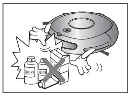 SAMSUNG VCR8849T3K/XEG - Nunca utilize o aspirador robot em locais com material combustível como: - 1