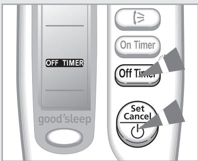 OFF TIMER good'sleep On Timer Off Timer Set Cancel