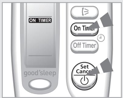 ON TIMER On Timer Off Timer Set Cancel good'sleep