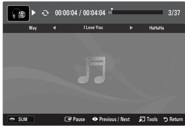 SAMSUNG LE37B554M2P - Playing the selected music files - 1