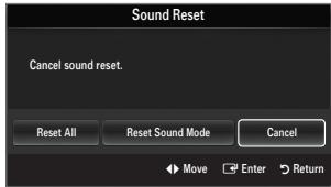 SAMSUNG LE37B554M2P - ☐ Sound Reset → Reset All / Reset Sound Mode / Cancel - 1