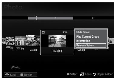SAMSUNG LE37B554M2P - Removing a USB Memory Device Safely - 4
