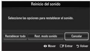 SAMSUNG LE37B554M2P - ☐ Reinicio del sonido → Restablecer todo/Rest. modo sonido/Cancelar - 1