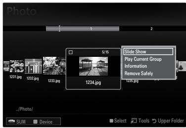 SAMSUNG LE37B554M2P - Photo List Option Menu - 1