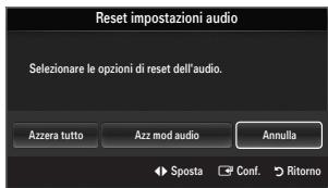 SAMSUNG LE37B554M2P - ☐ Reset impostazioni audio → Azzera tutto / Azz mod audio / Annulla - 1