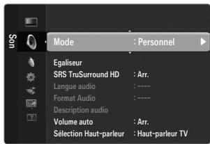 SAMSUNG LE37B554M2P - Mode → Standard / Musique / Film / Voix claire / Personnel - 1