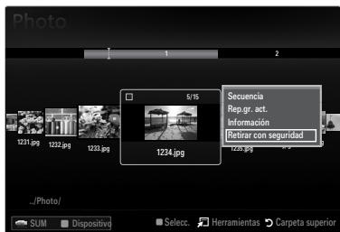 SAMSUNG LE37B554M2P - Extracción segura del dispositivo de memoria USB - 1