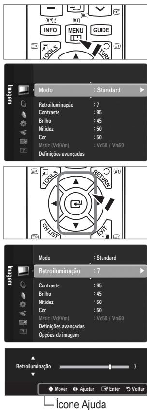 SAMSUNG LE37B554M2P - Utilizar os OSD (On Screen Display - Visualização no ecrã) - 1