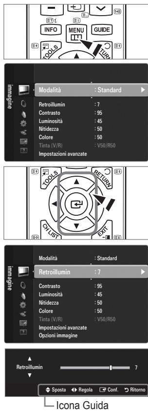 SAMSUNG LE37B554M2P - ☐ Uso dei menu OSD (On Screen Display) - 1